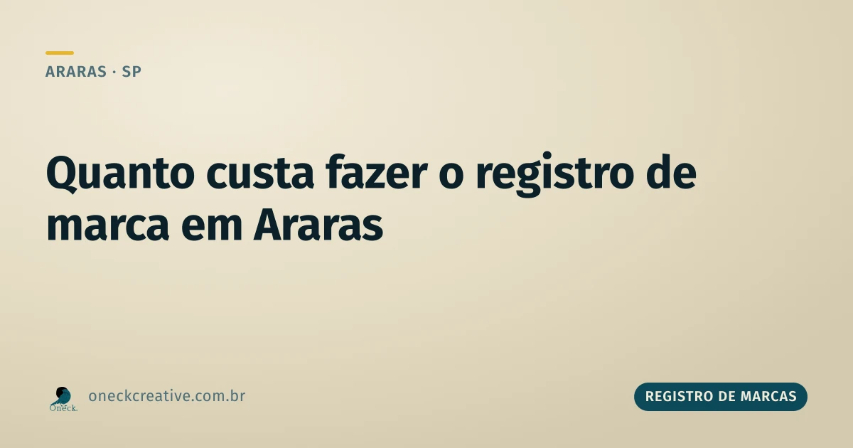 Quanto custa para fazer o registro de uma marca em Araras