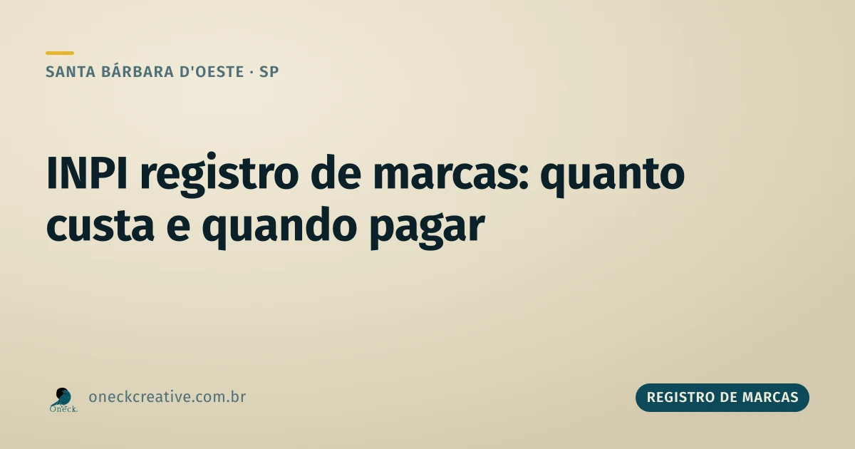 INPI registro de marcas: quanto custa e quando cada parte é paga