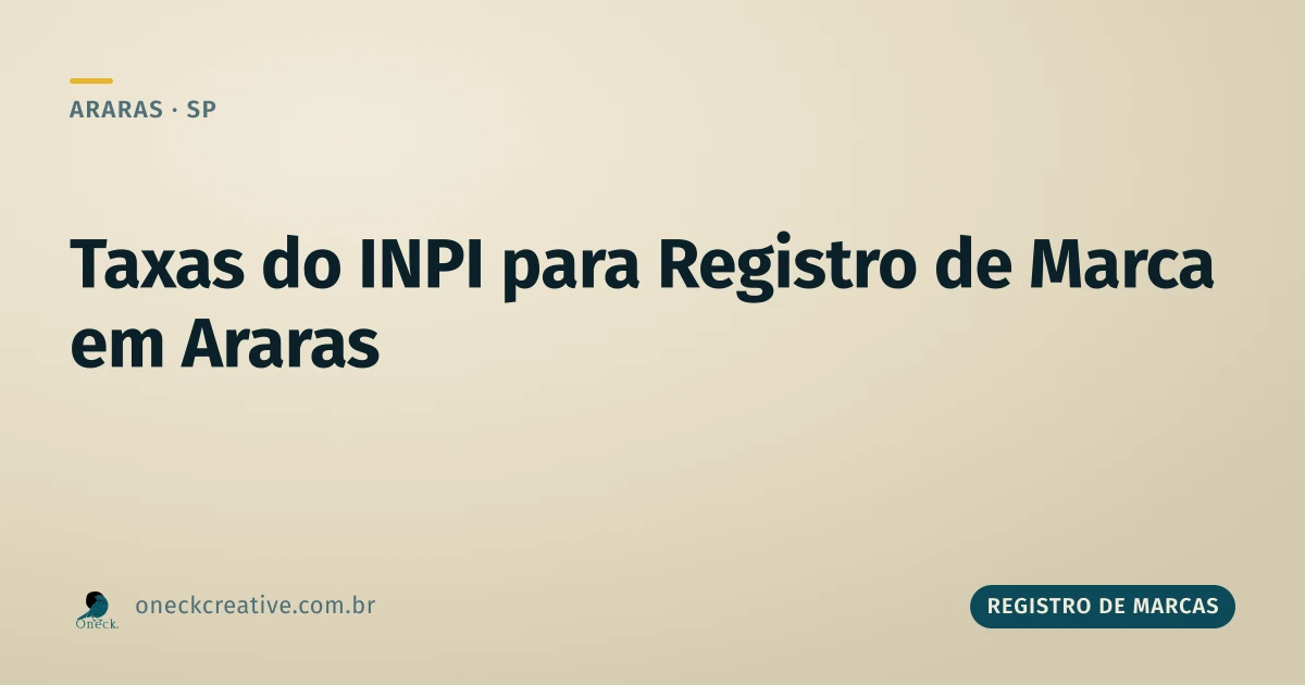 Taxas do INPI para registro de marca: o que muda conforme o porte em Araras
