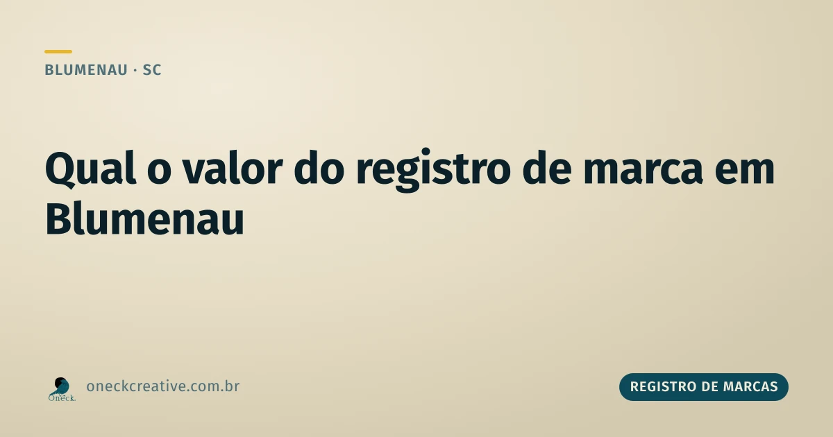 Qual valor registro de marca em Blumenau