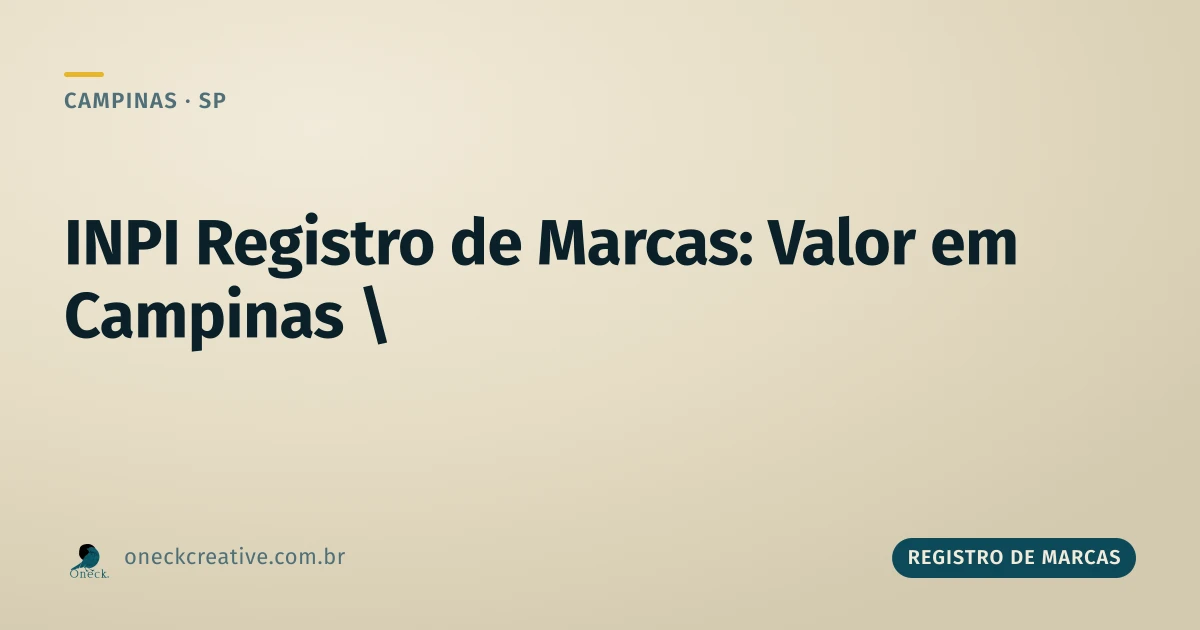 INPI registro de marcas: valor em Campinas