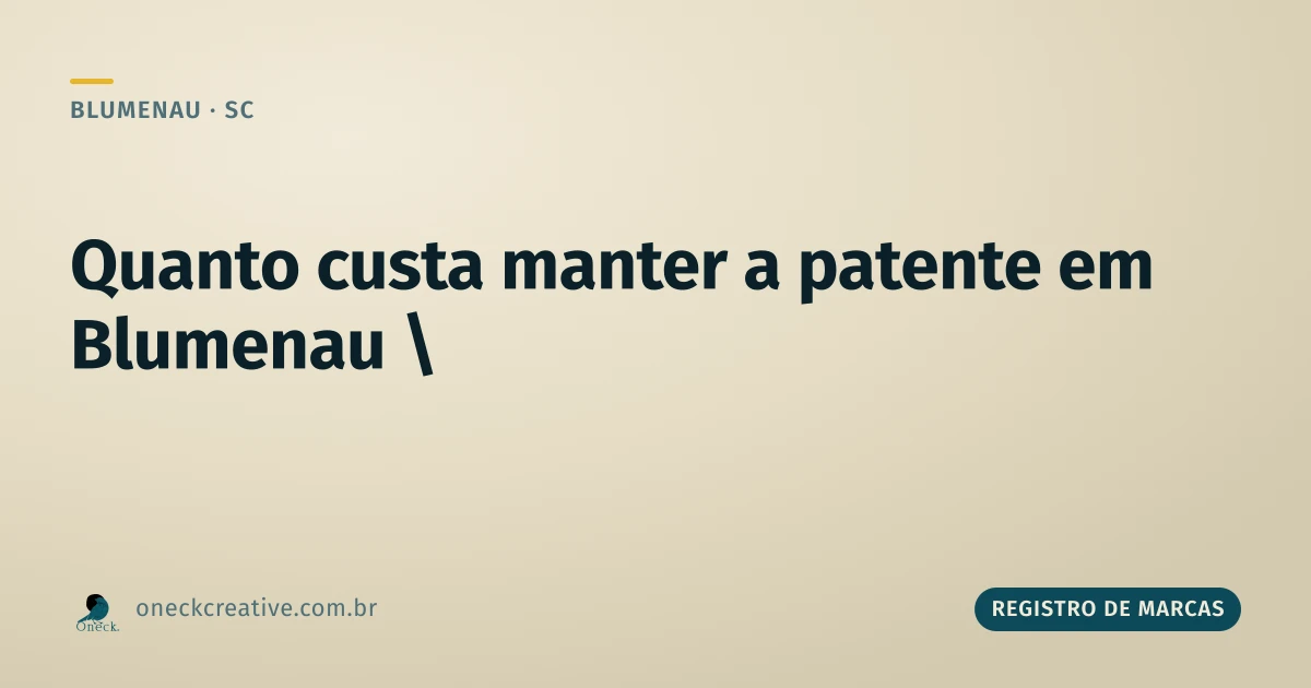 Quanto custa manter a patente em Blumenau