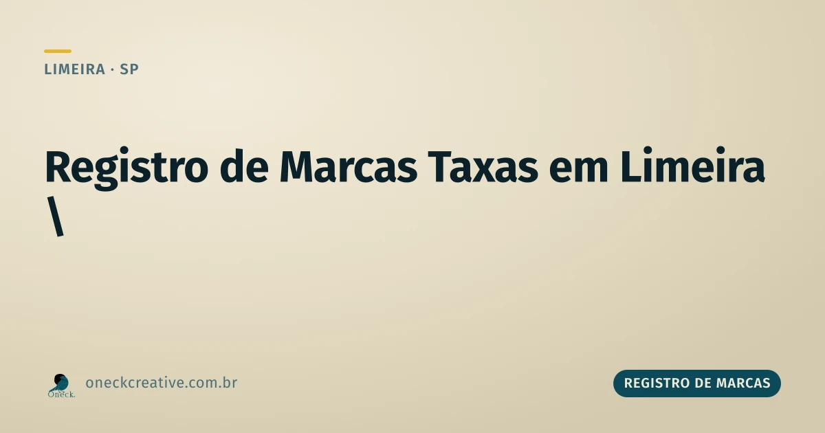 Registro de marcas taxas em Limeira