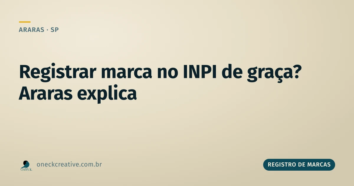 Como registrar uma marca no INPI de graça, em Araras