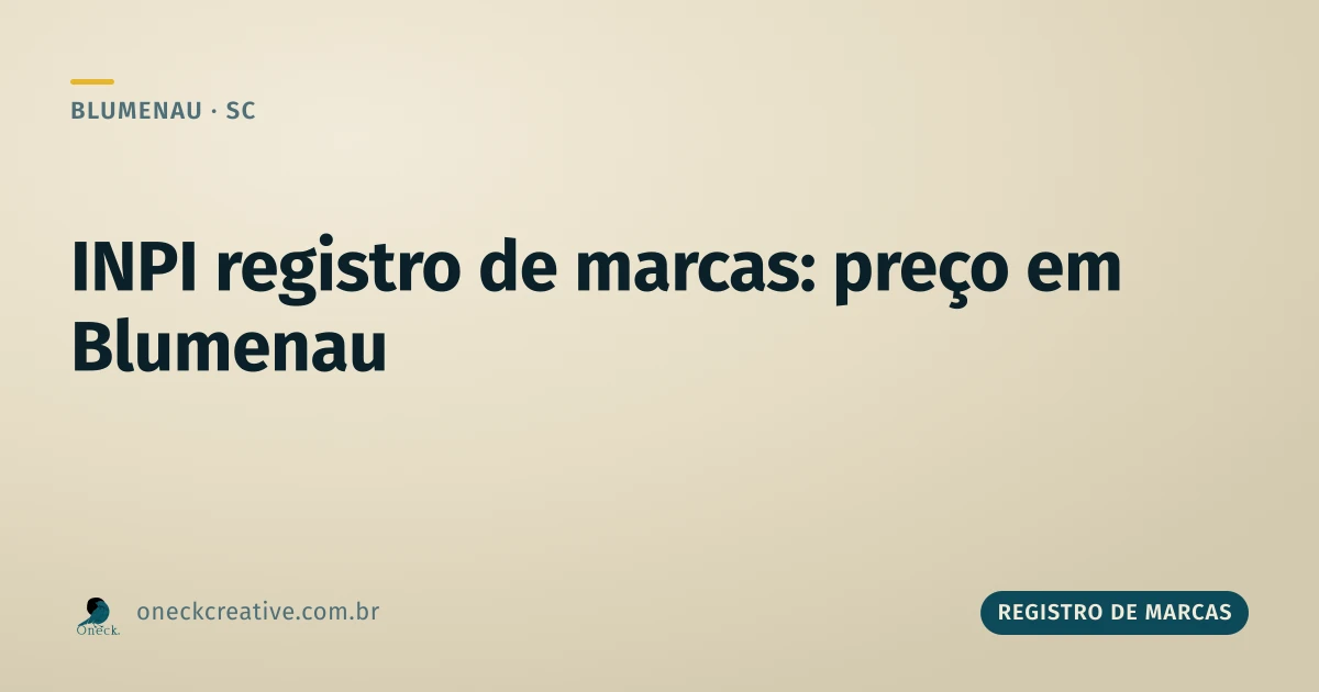 INPI registro de marcas: preço em Blumenau