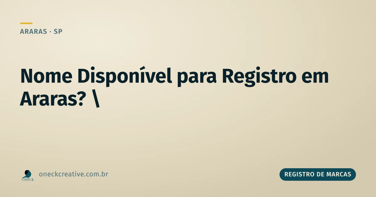 Como saber se um nome está disponível para registro em Araras