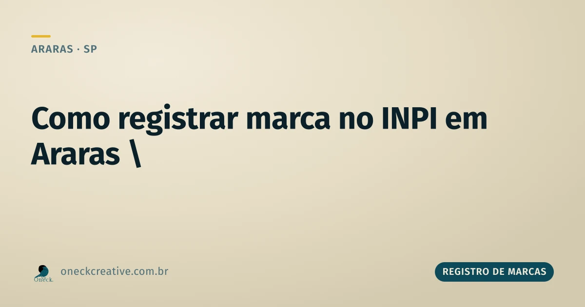 Como registrar uma marca no INPI em Araras