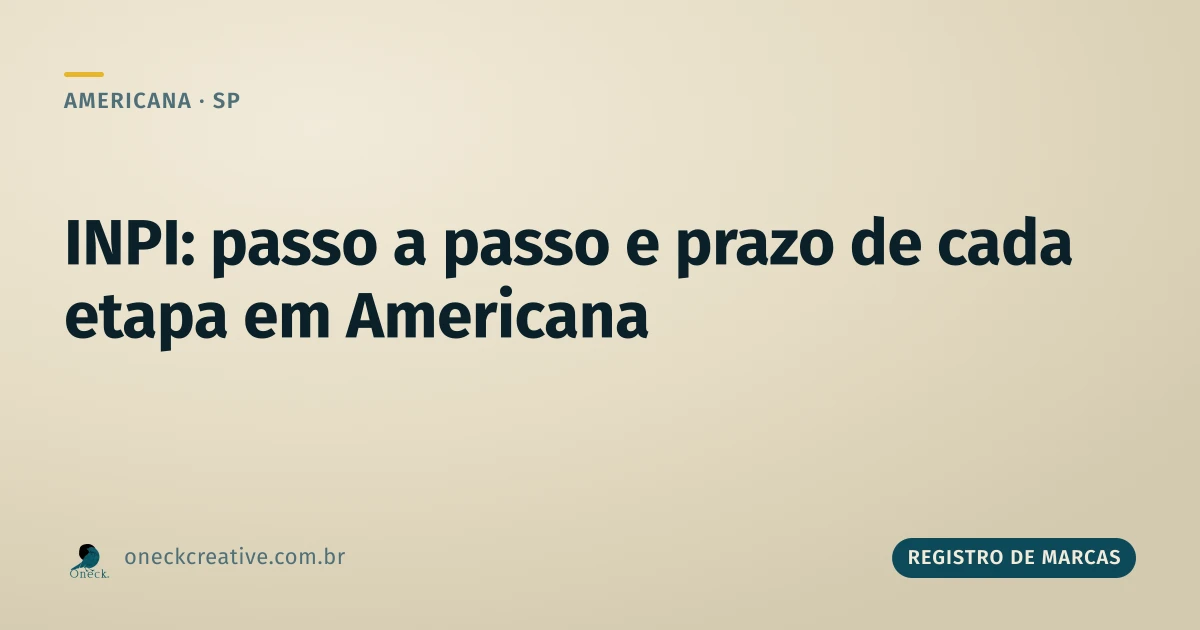 INPI, registro de marcas passo a passo: quanto tempo leva cada etapa em Americana