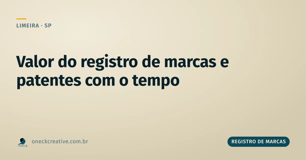 Registro de marcas e patentes qual o valor ao longo do tempo em Limeira
