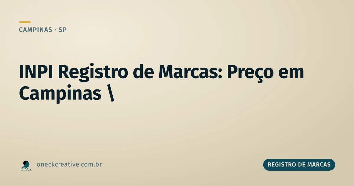 INPI registro de marcas: preço em Campinas