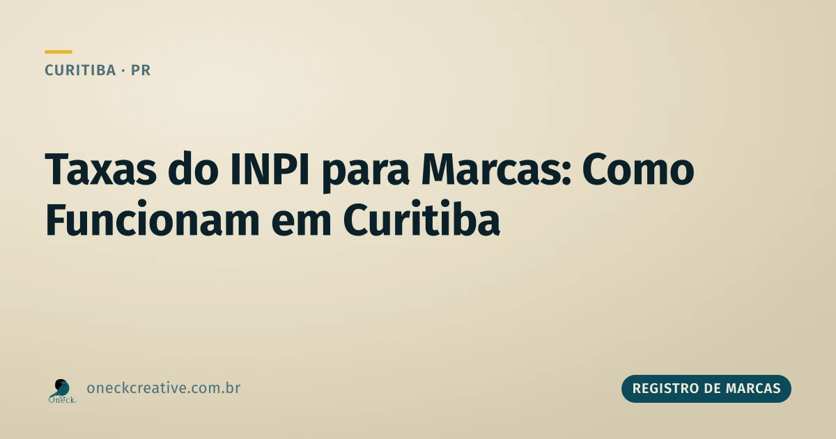 Quais são as taxas do INPI para marcas, em Curitiba