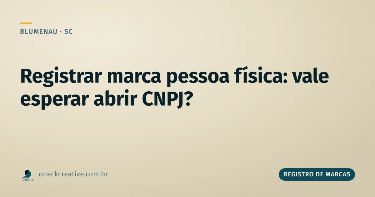 Quanto custa registrar uma marca pessoa física, em Blumenau